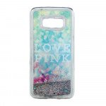Wholesale Samsung Galaxy S8 Plus Design Glitter Liquid Star Dust Clear Case (Love Pink Silver)